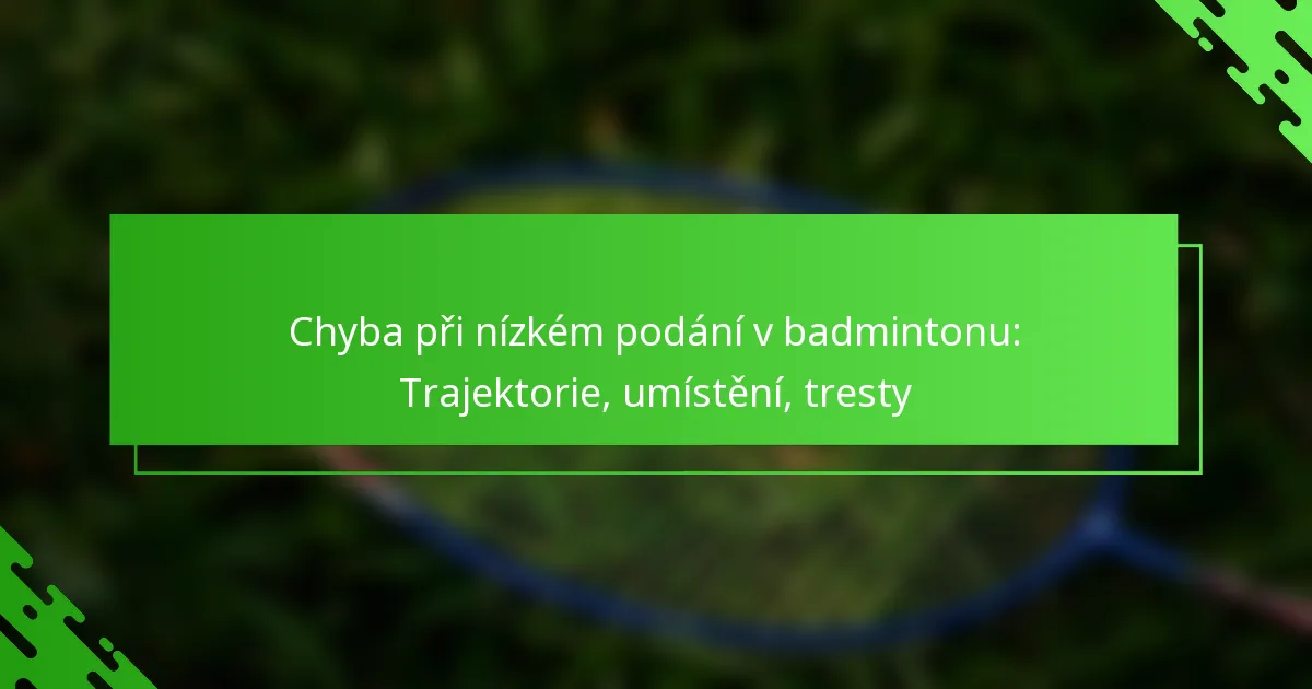 Chyba při nízkém podání v badmintonu: Trajektorie, umístění, tresty