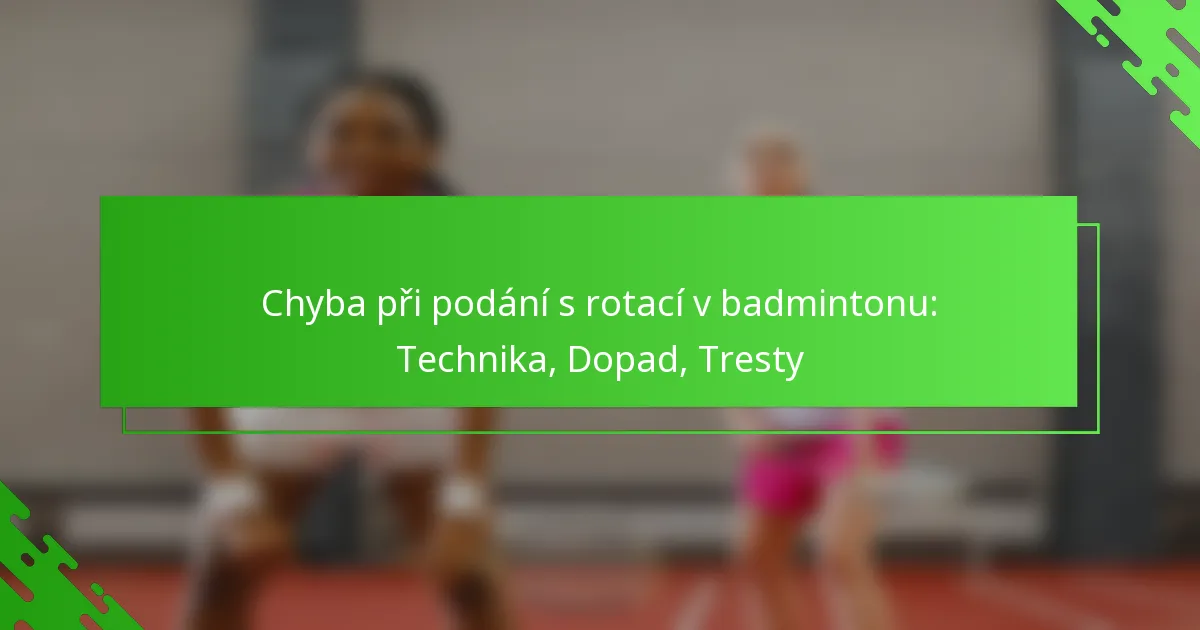 Chyba při podání s rotací v badmintonu: Technika, Dopad, Tresty