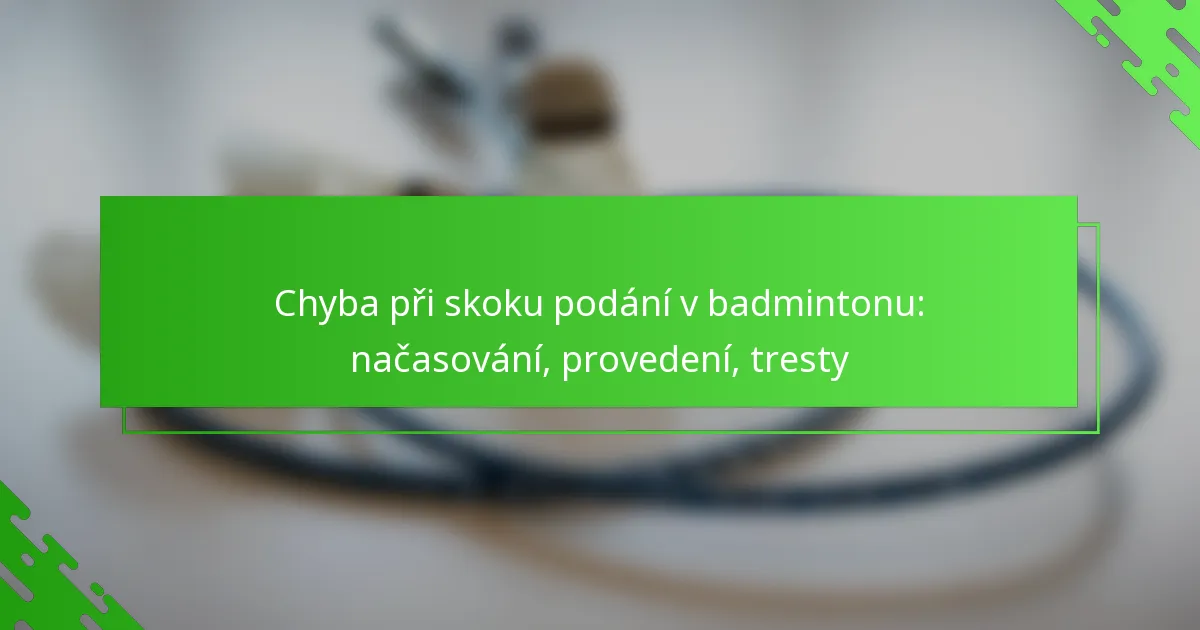 Chyba při skoku podání v badmintonu: načasování, provedení, tresty
